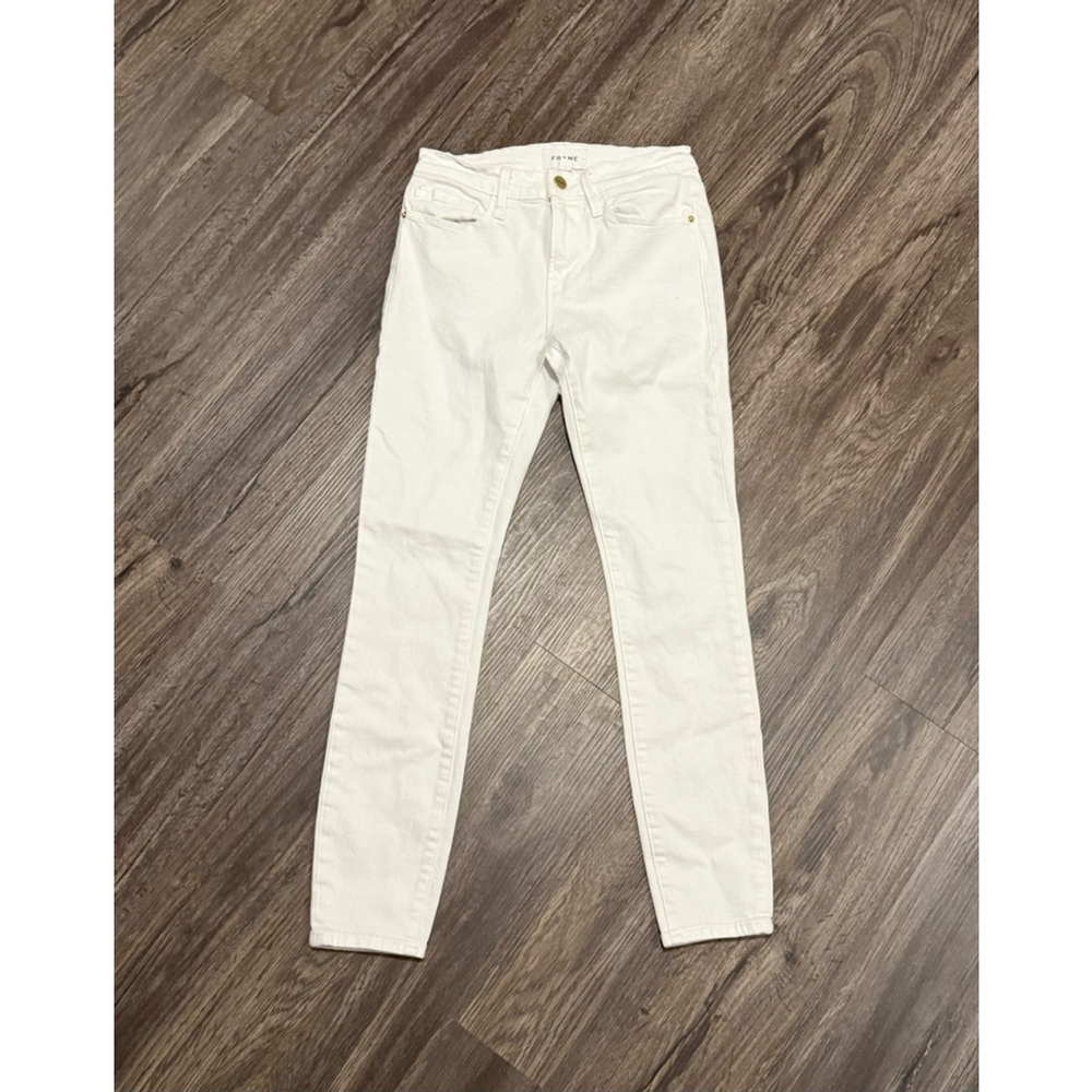 FRAME Women’s Le Skinny de Jeanne Crop Jeans Size 28 White - Picture 2 of 10